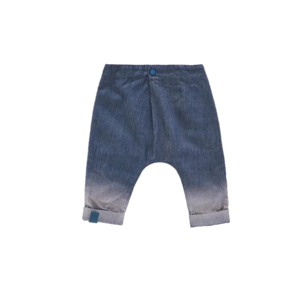 Denim Baby Joggers with Front Pleat - Indigo - 0-3m - Joggers