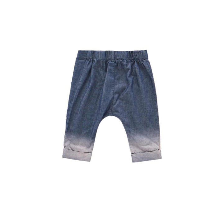 Denim Baby Joggers with Front Pleat - Indigo - 0-3m - Joggers