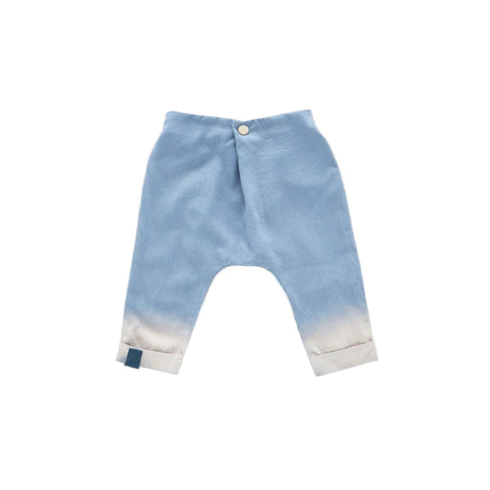 Denim Baby Joggers with Front Pleat - Light Blue - 0-3m - Joggers