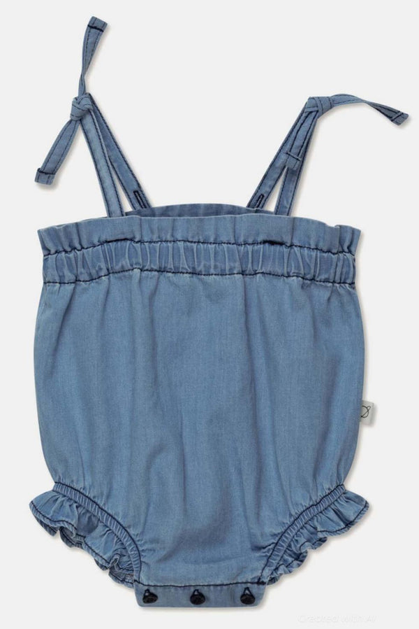Denim ruffle baby romper - Denim - Romper