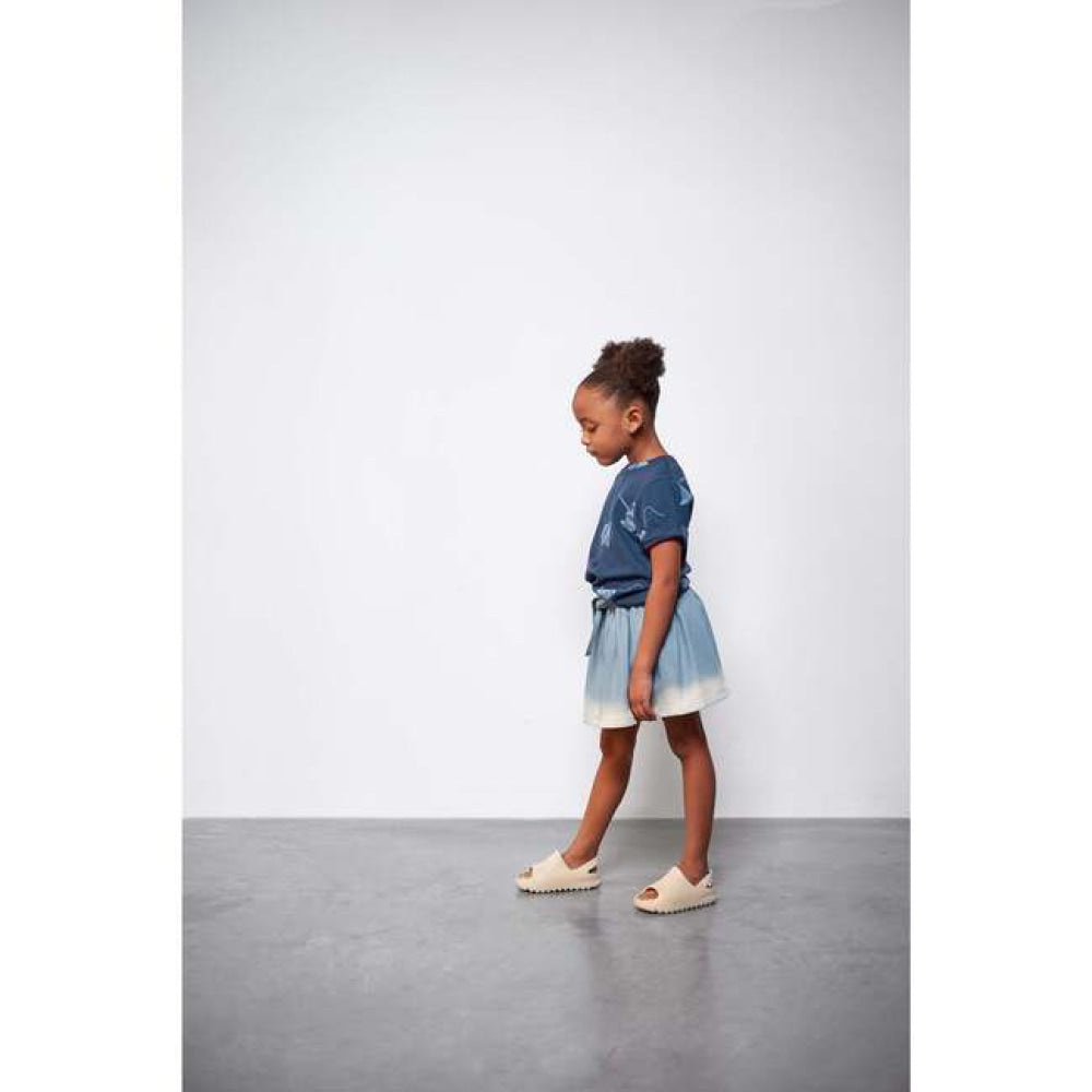Denim Skirt with Belt - Light Blue - Skirt