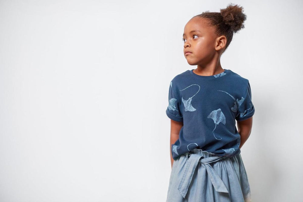 Denim Skirt with Belt - Light Blue - Skirt