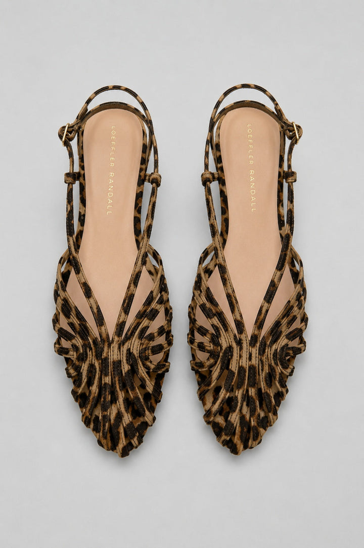 Devon Lattice Slingback Sandals - Leopard - 7.5 - Pumps