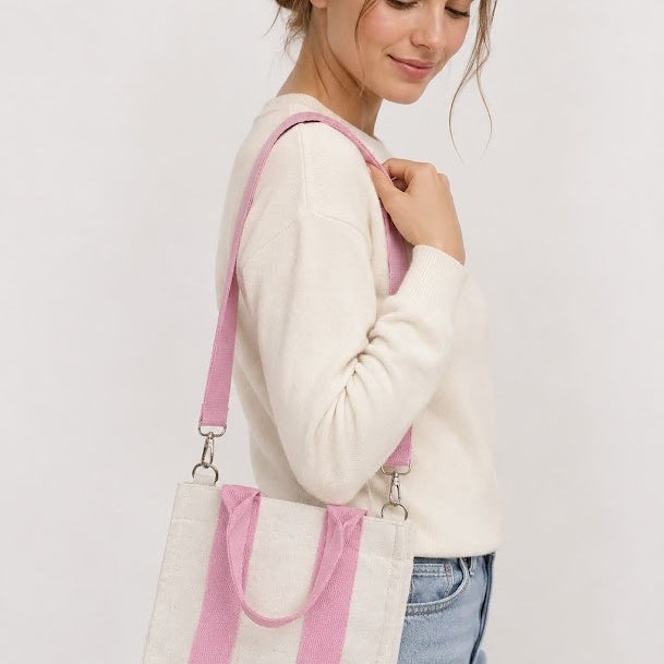 Kids Canvas Tote Bag with Detachable Shoulder Strap