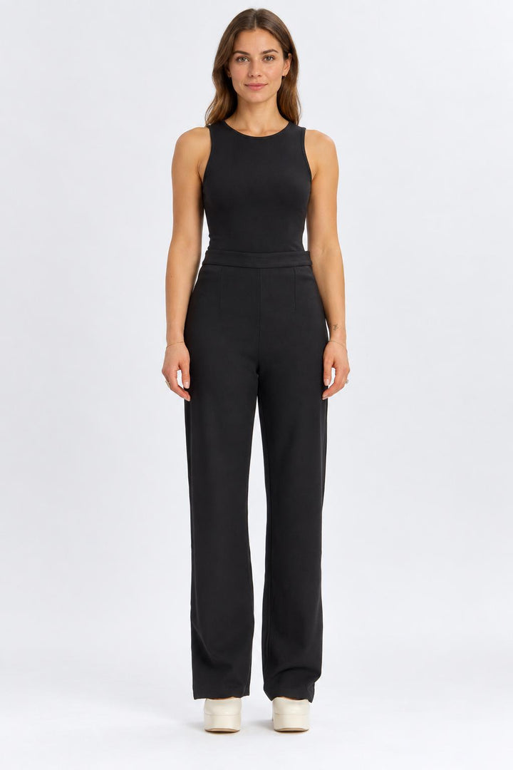 Wide Leg Trousers - Black