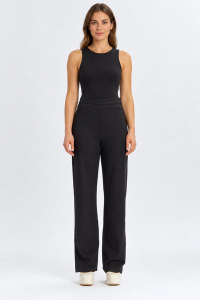 Wide Leg Trousers - Black