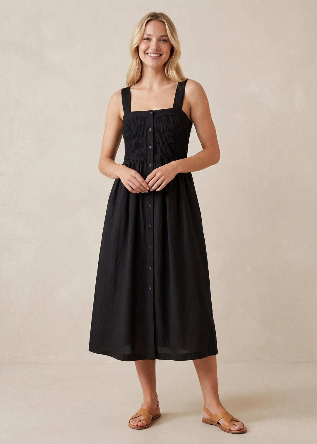 Juliette Strap Nursing Dress - Ebony