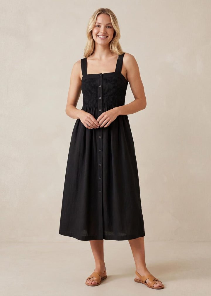 Juliette Strap Nursing Dress - Ebony