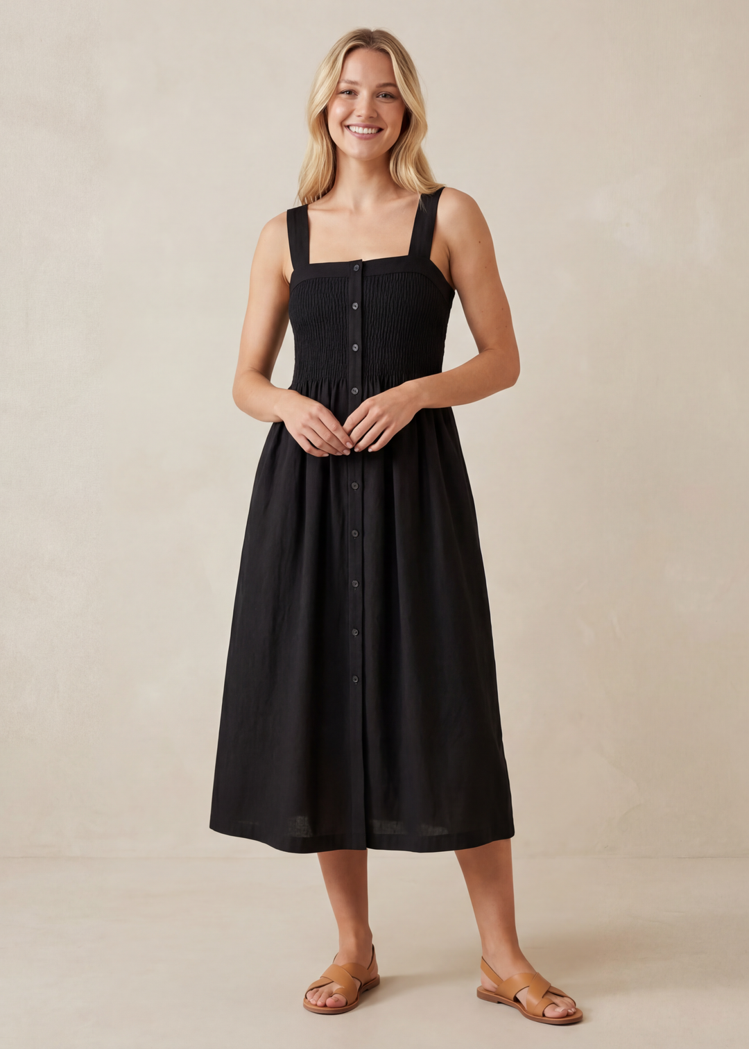 Juliette Strap Nursing Dress - Ebony