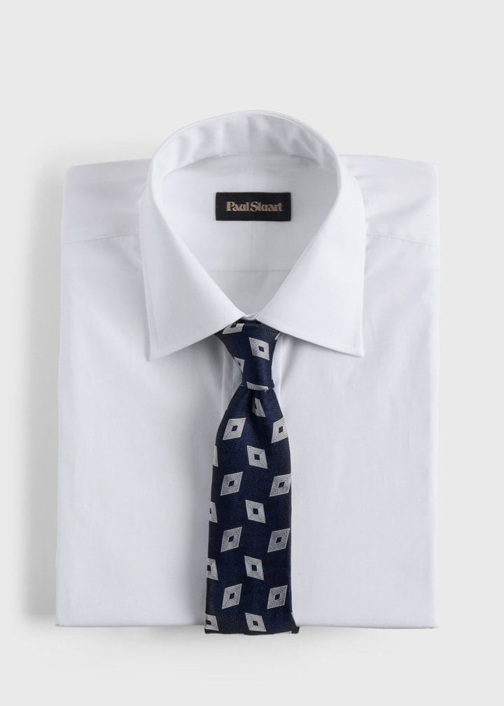 Diamond Deco Tie - Navy - ONE SIZE - Tie