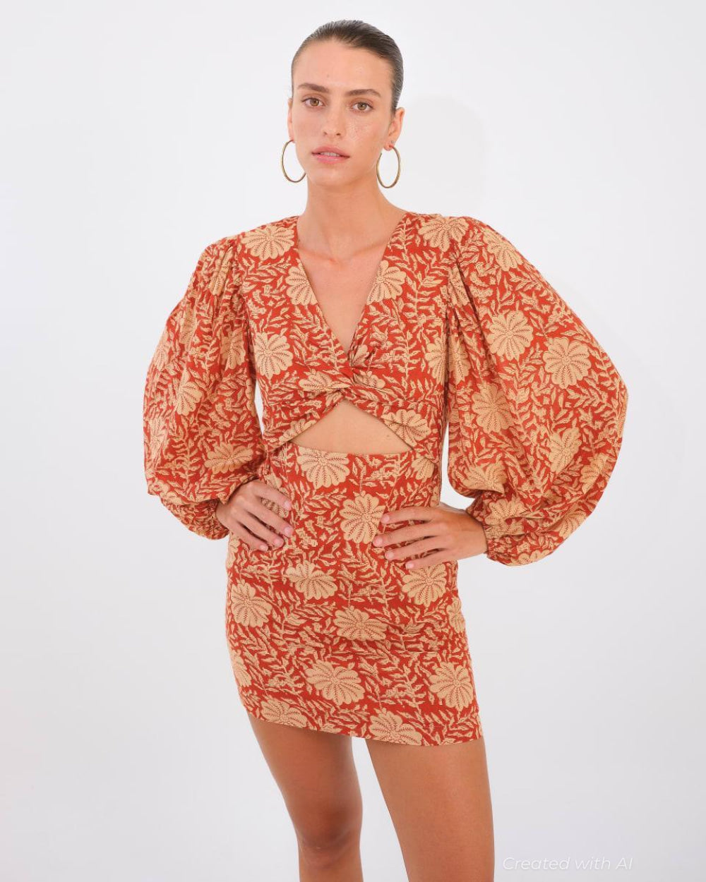 Diana Cut-Out Dress - Siena Flower - Dresses