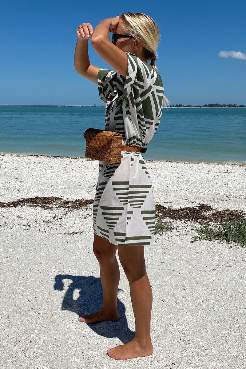 Rise Caftan - Moss Linen Organic