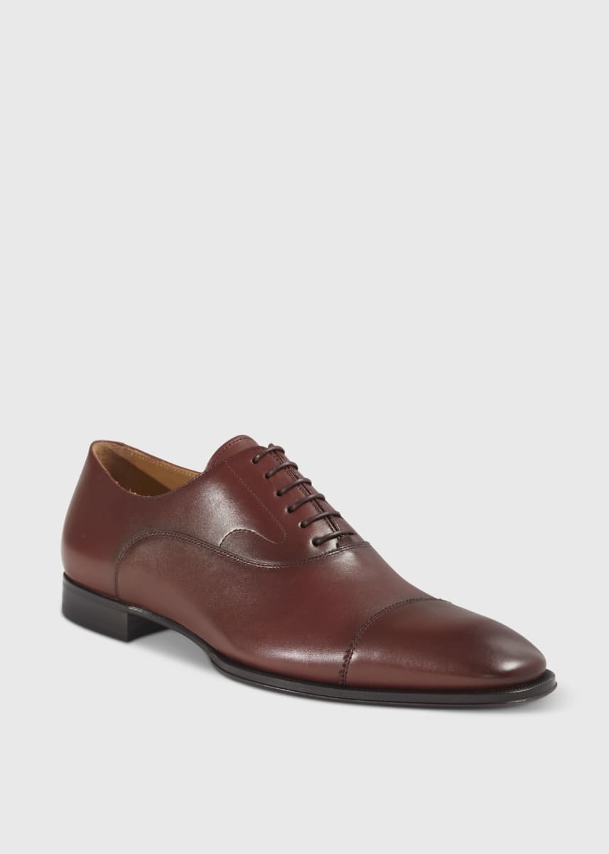 Majestic Leather Cap Toe Oxford - Wine