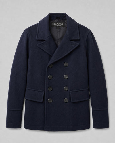 Solid Double Breasted Blazer - Navy