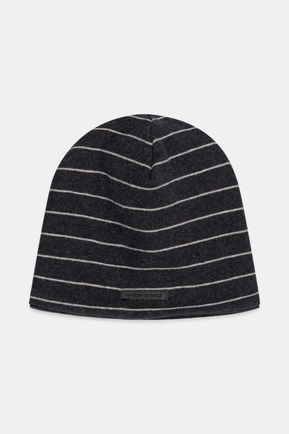 Organic stripes beanie - Dark grey