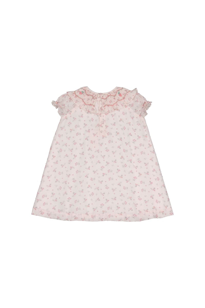 Myrtille Short Sleeve Bishop Dress - Floral/Pink