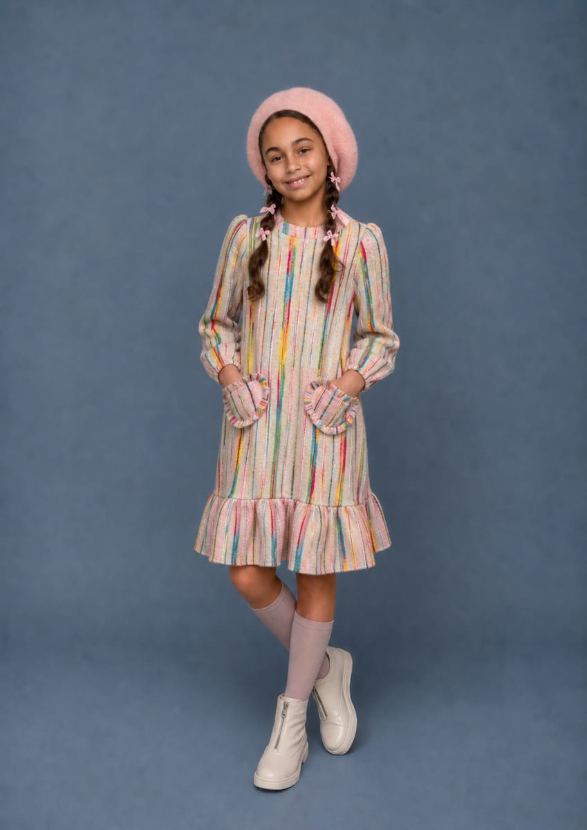 Pocketful of Love Dress - Pink and Ivory