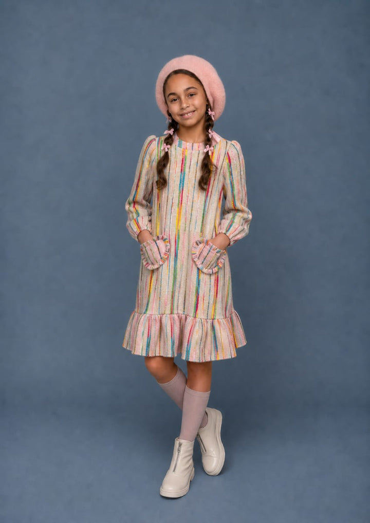 Pocketful of Love Dress - Pink and Ivory