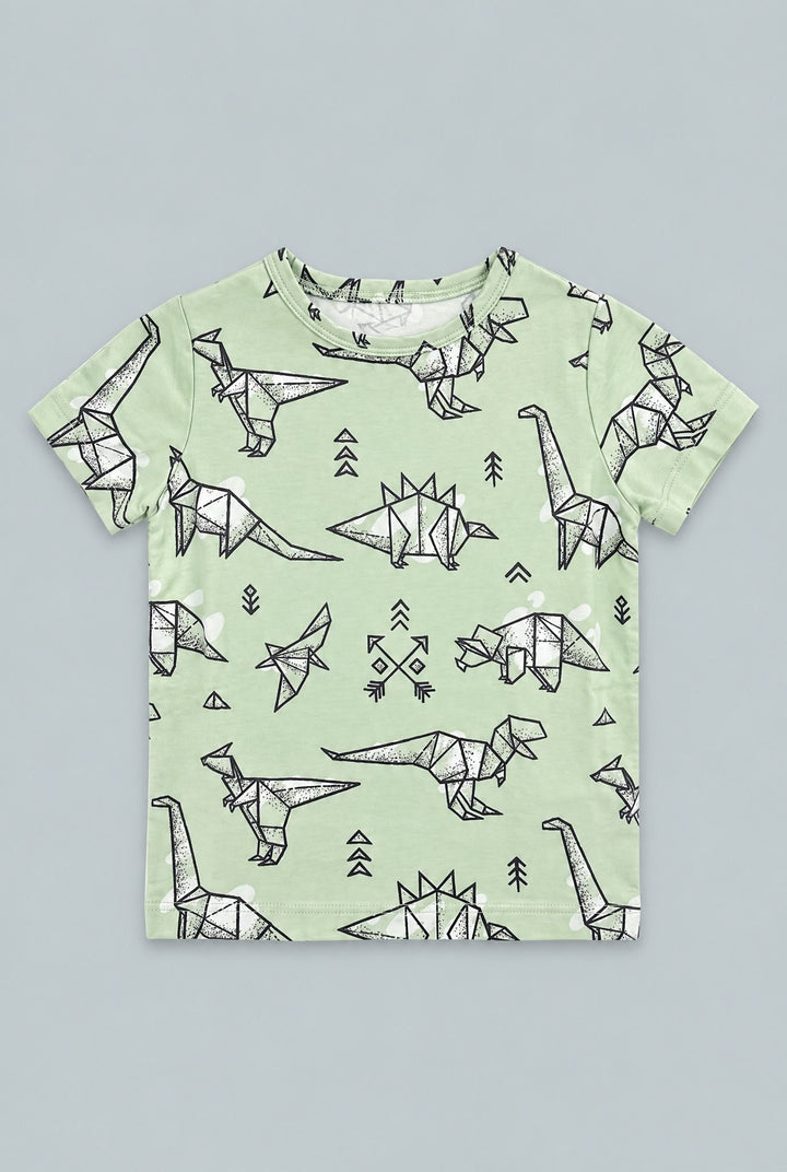 Big Kid Pajama S/S - Origami Dino