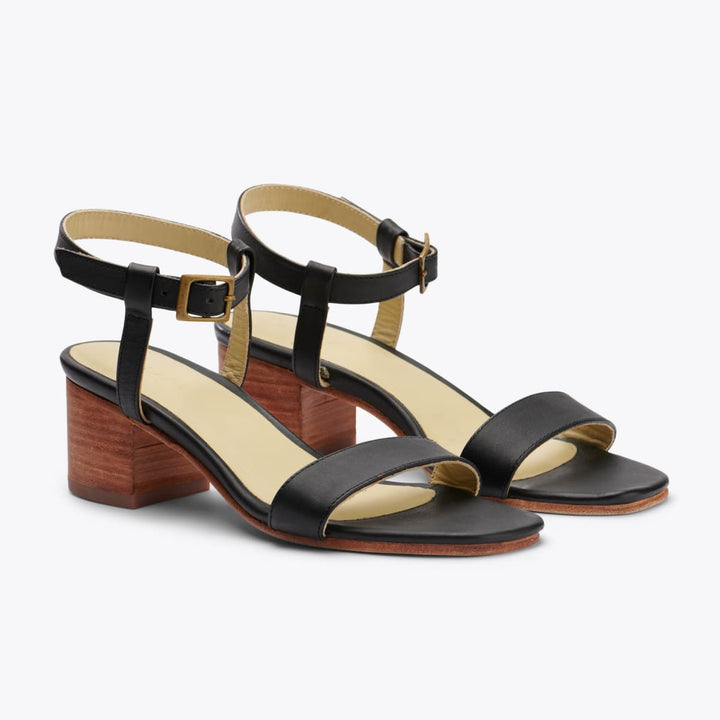 Lucia Block Heel Sandal - Black