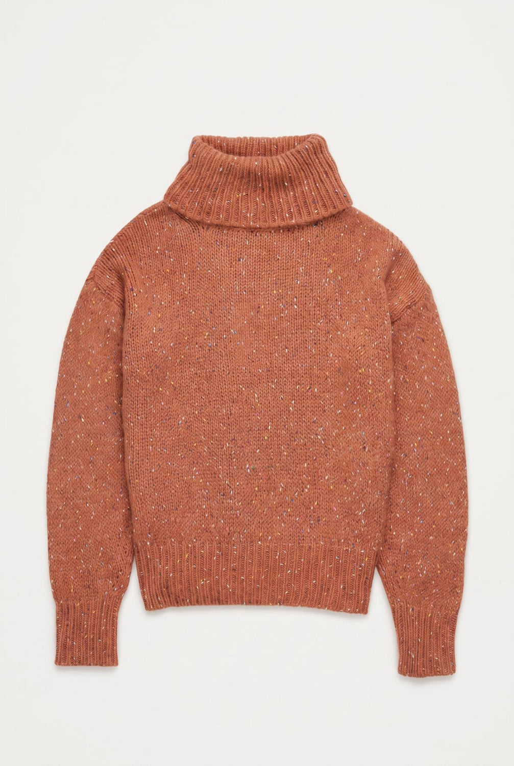 Donegal Turtleneck Sweater - Rust Brown - Turtleneck