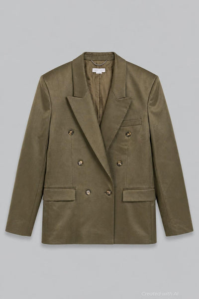 Double-Breasted Blazer - Khaki - 48 / US 12 / XL - Blazer