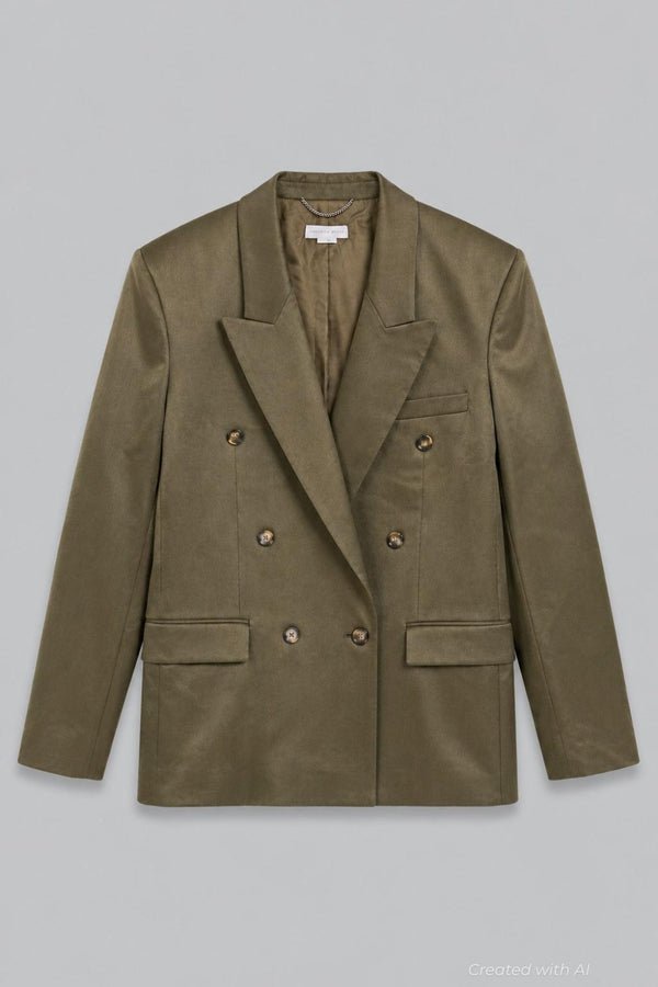 Double-Breasted Blazer - Khaki - 48 / US 12 / XL - Blazer