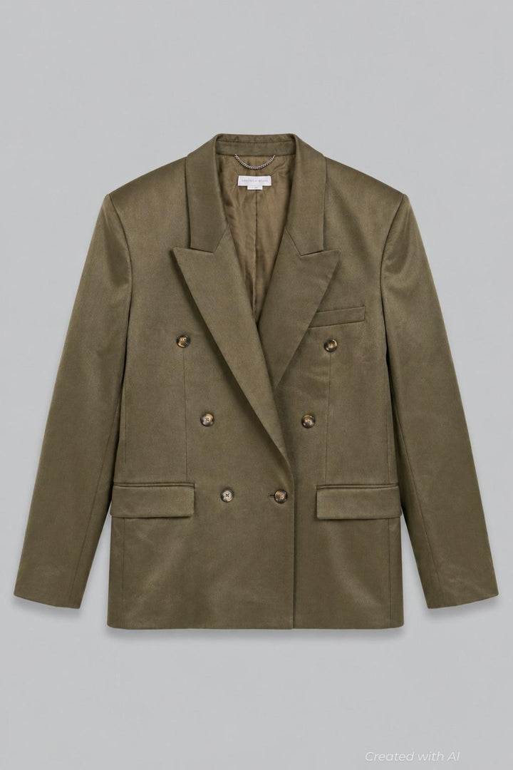 Double-Breasted Blazer - Khaki - 48 / US 12 / XL - Blazer