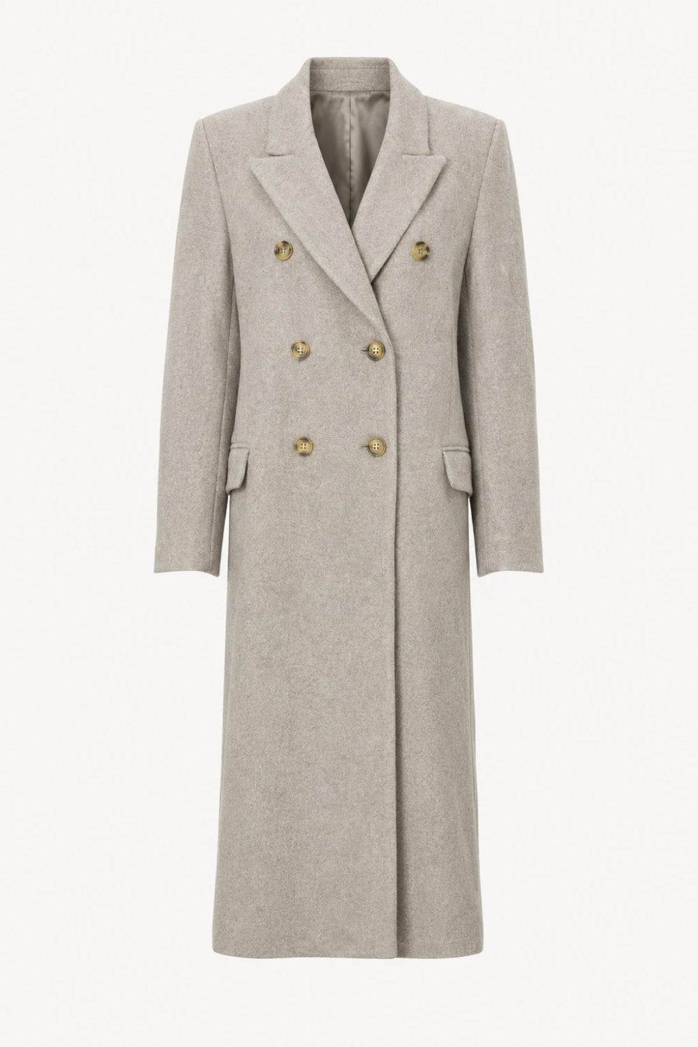 Double Breasted Coat - Gray Taupe - Coat