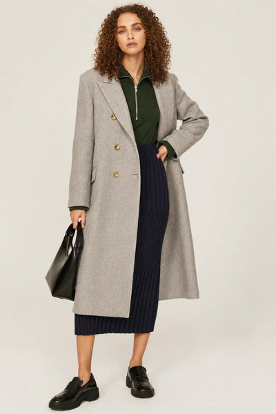 Double Breasted Coat - Gray Taupe - Coat