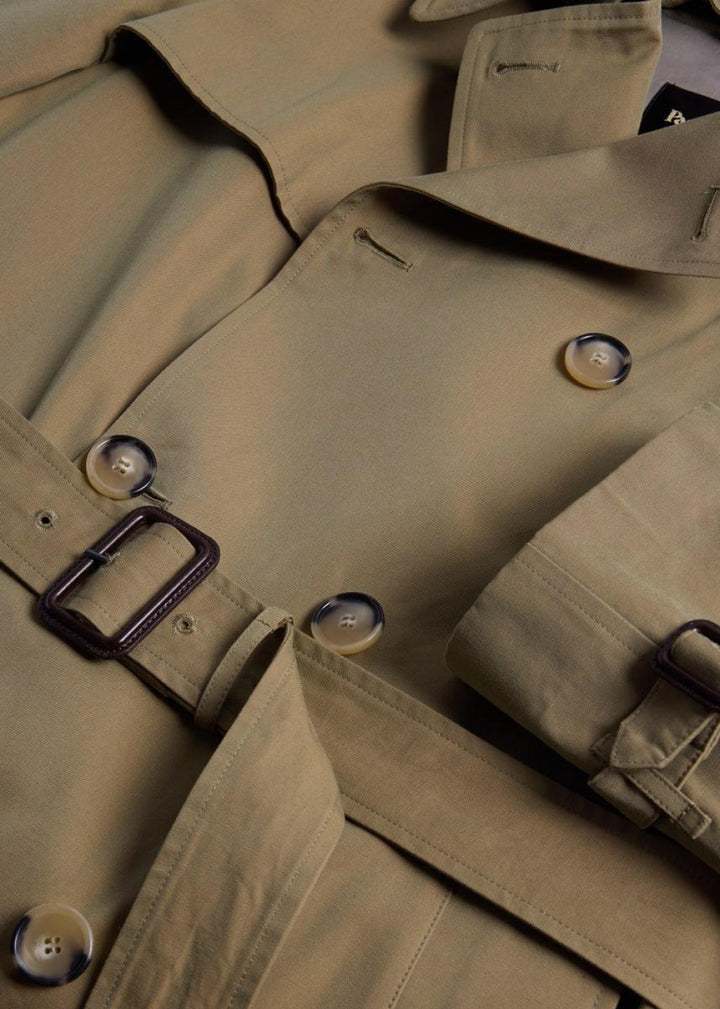 Double Breasted Raincoat - Olive - XXL (46) - Raincoat