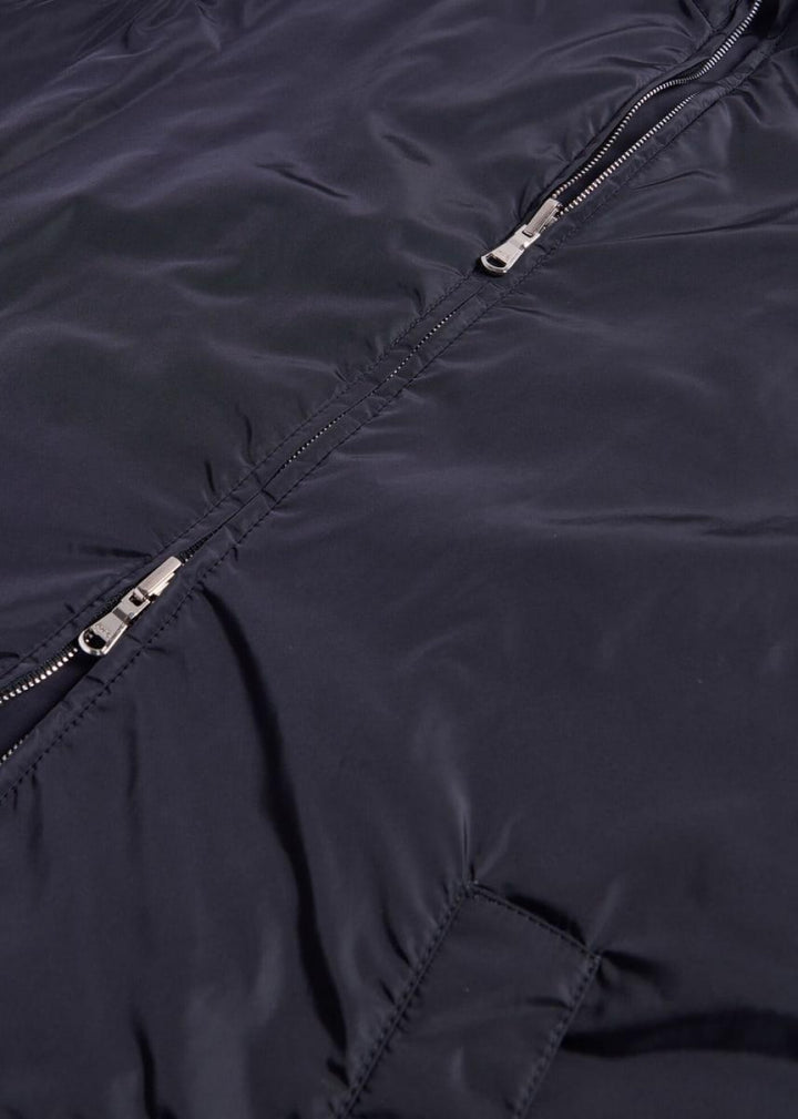 Double Breasted Wool Coat & Detachable Jacket - Black - Coat