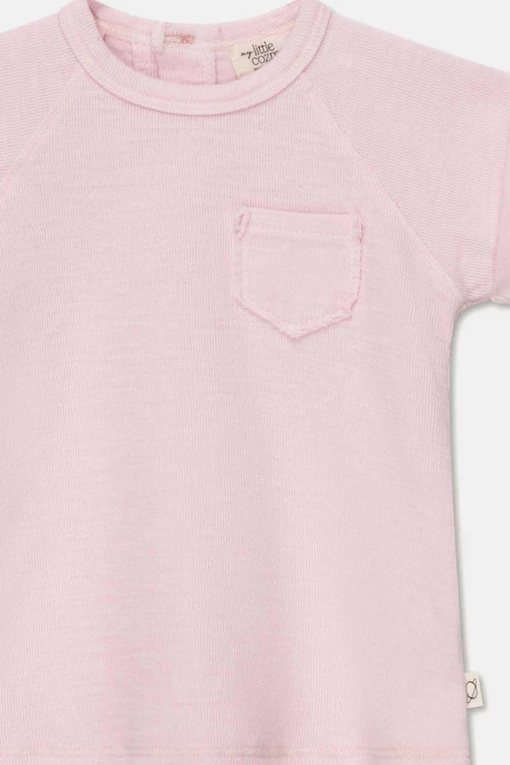 Double-face elastic detail baby dress - Pink - 6M - Dresses