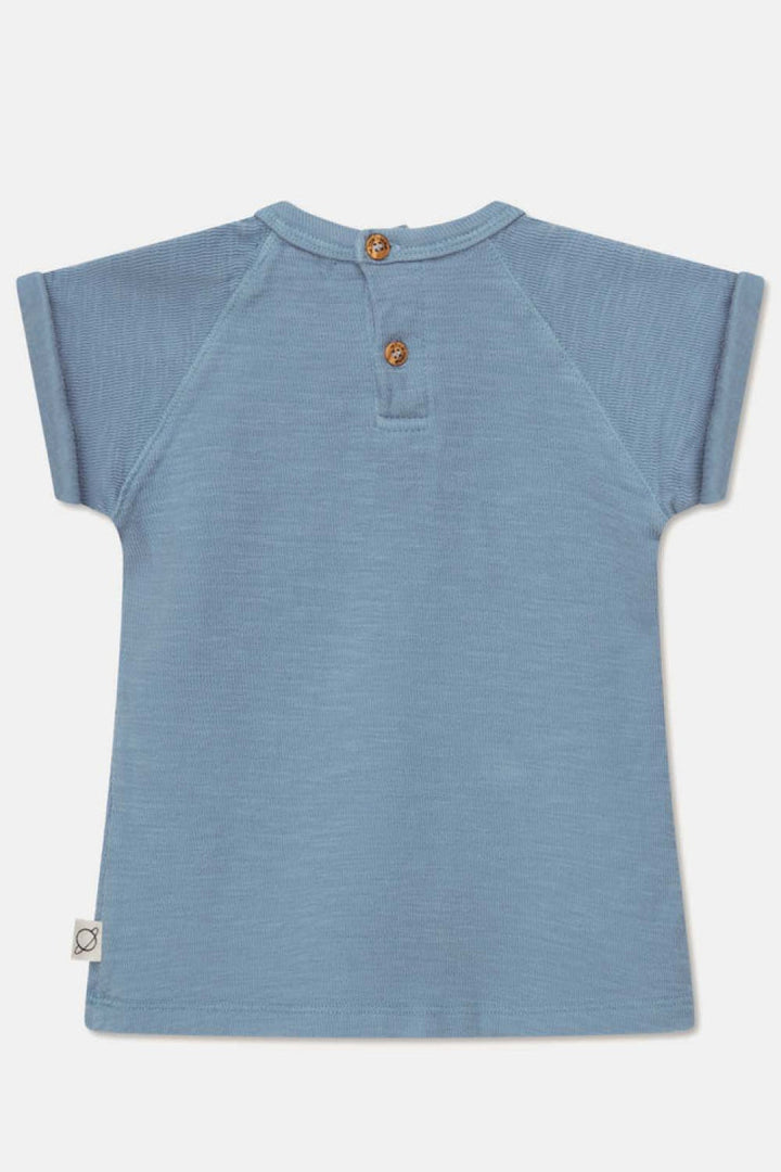 Double-face elastic detail baby dress - Sky blue - 6M - Dresses