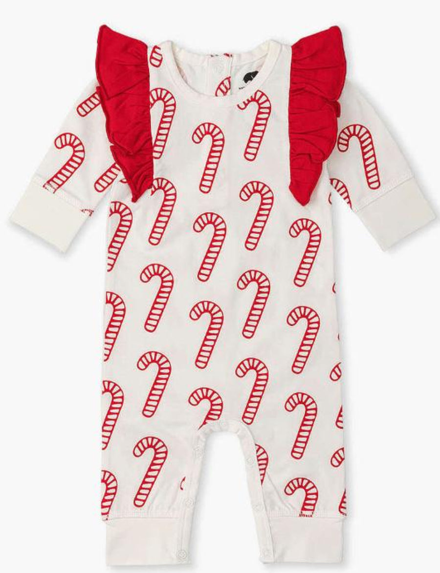 Double Ruffle Romper - Candy Cane - Romper