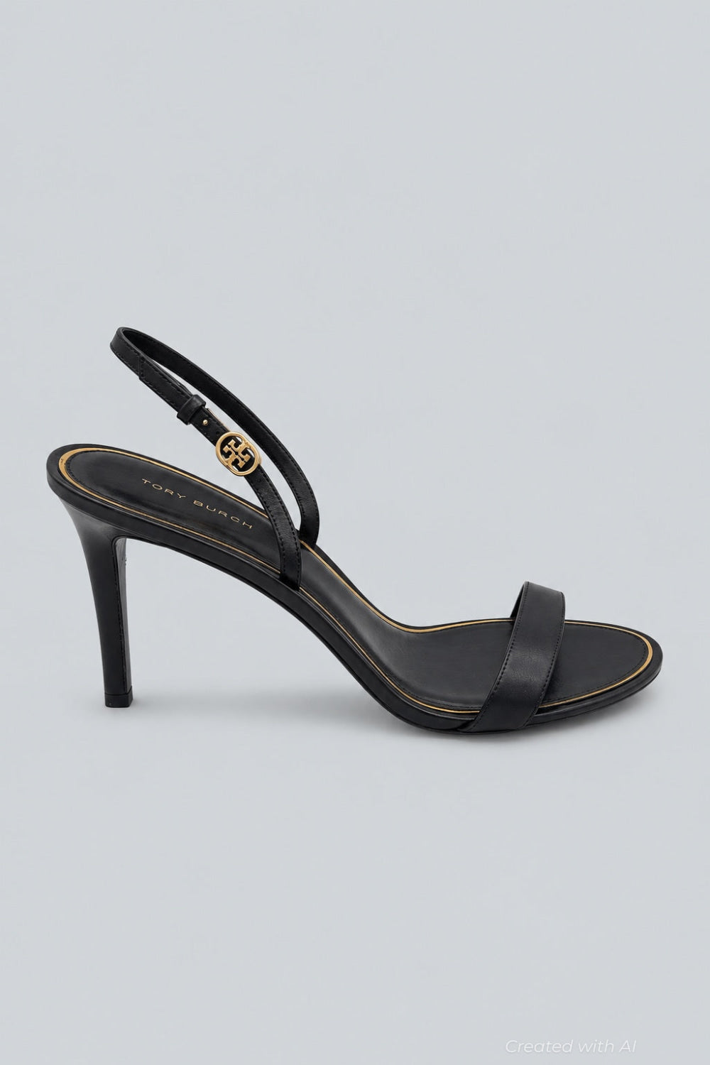 Double T Buckle Heel Sandals - Perfect Black - 10 - Sandals