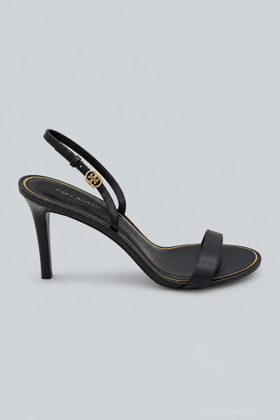 Double T Buckle Heel Sandals - Perfect Black - 10 - Sandals
