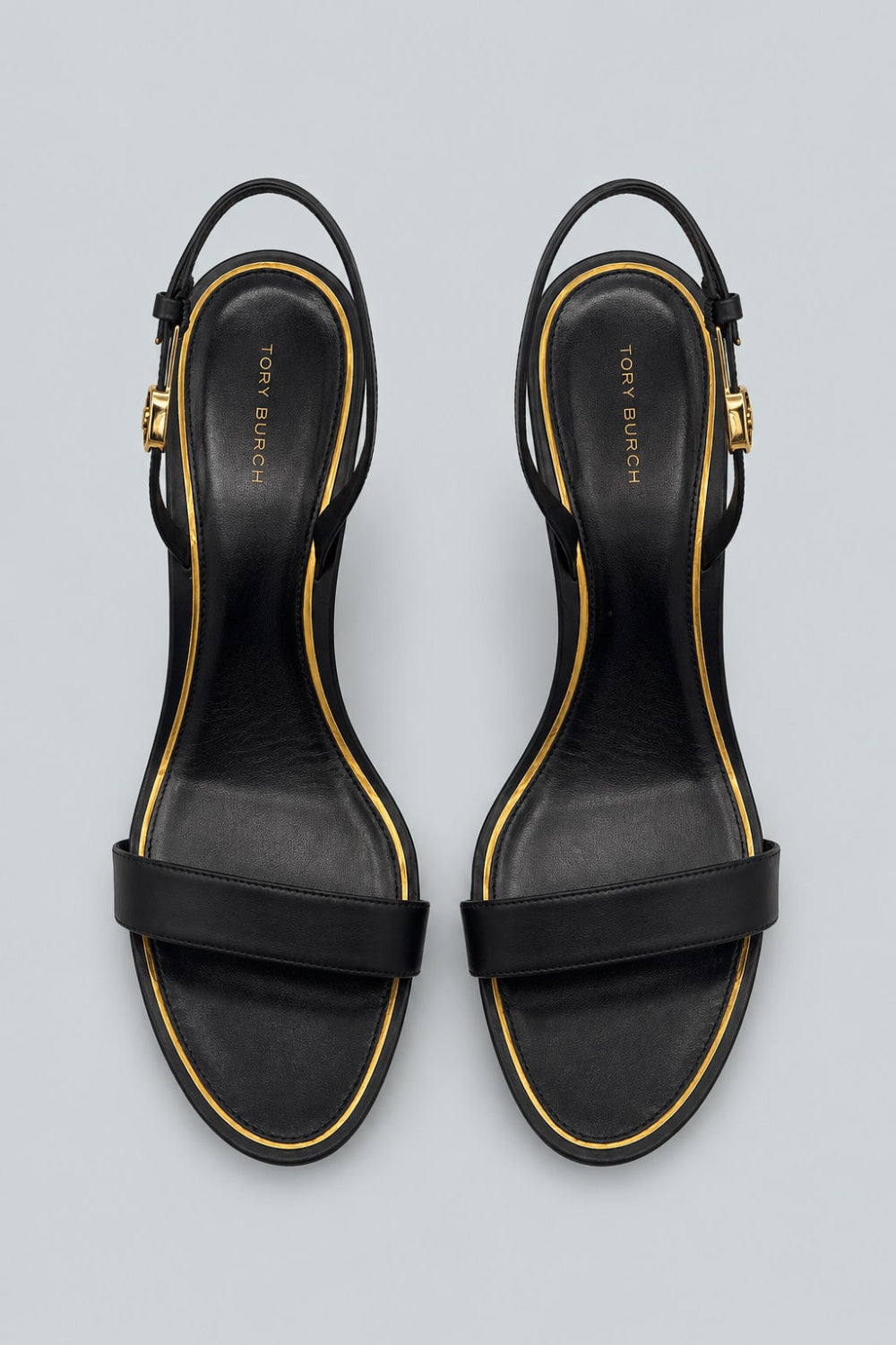 Double T Buckle Heel Sandals - Perfect Black - 10 - Sandals