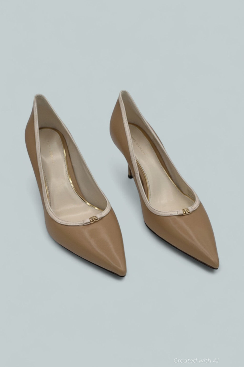 Double T Buckle Pump - Cantucci / Light Cream - 6.5 - Pumps