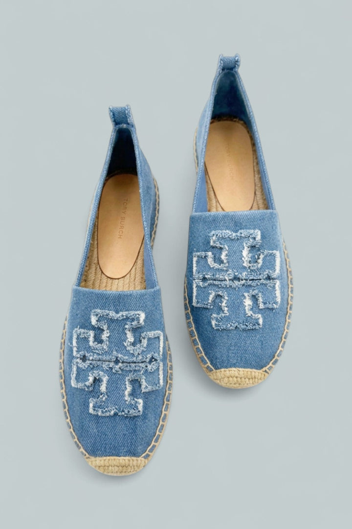 Double T Espadrille Flats - Denim - Flats