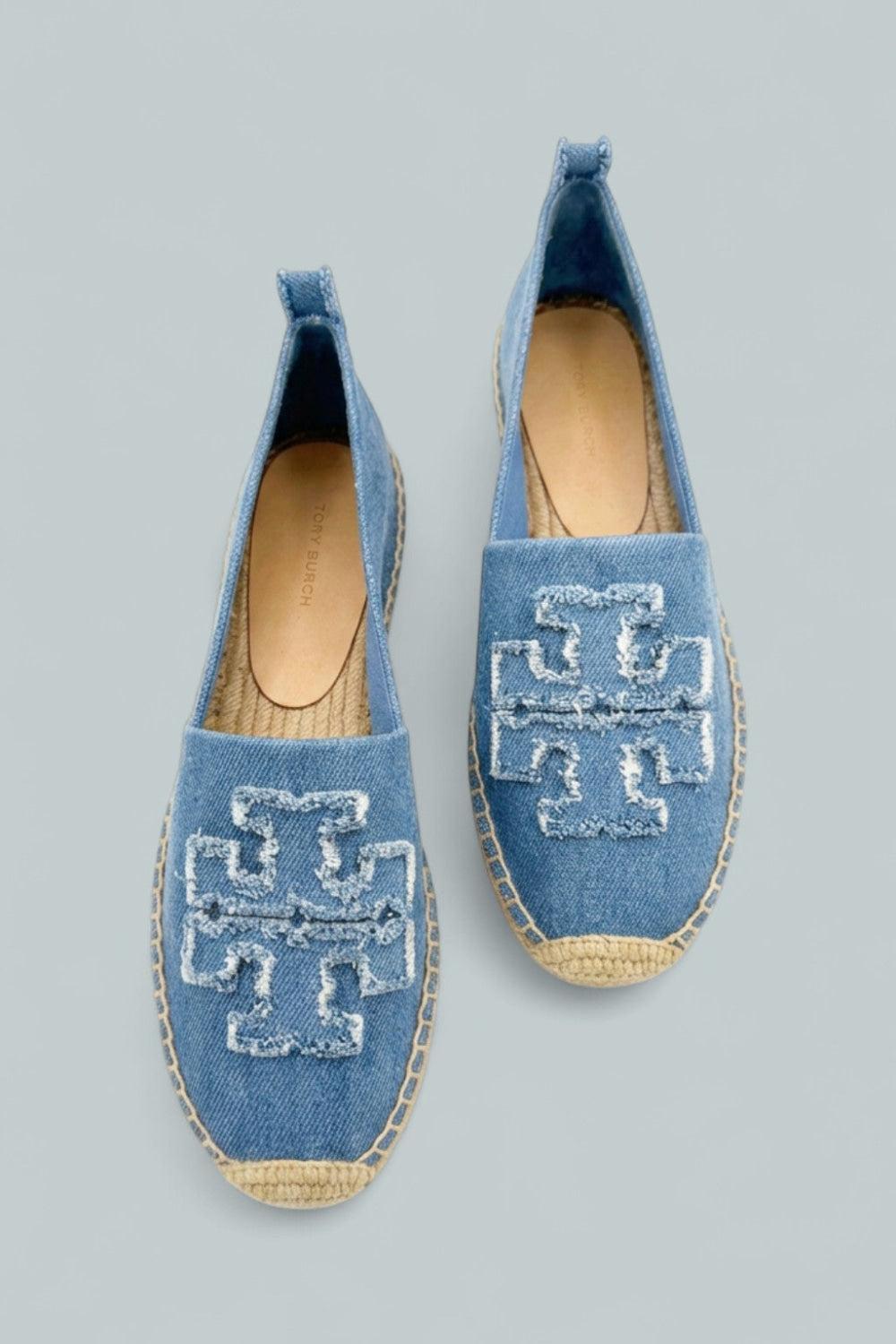 Double T Espadrille Flats - Denim - Flats