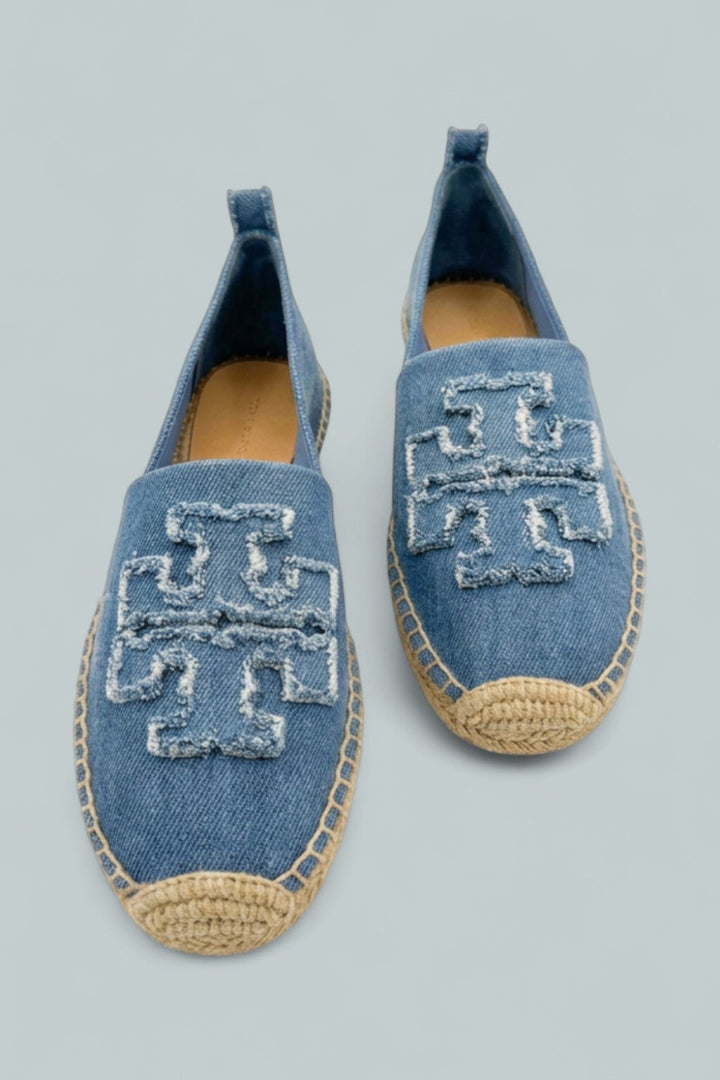Double T Espadrille Flats - Denim - Flats