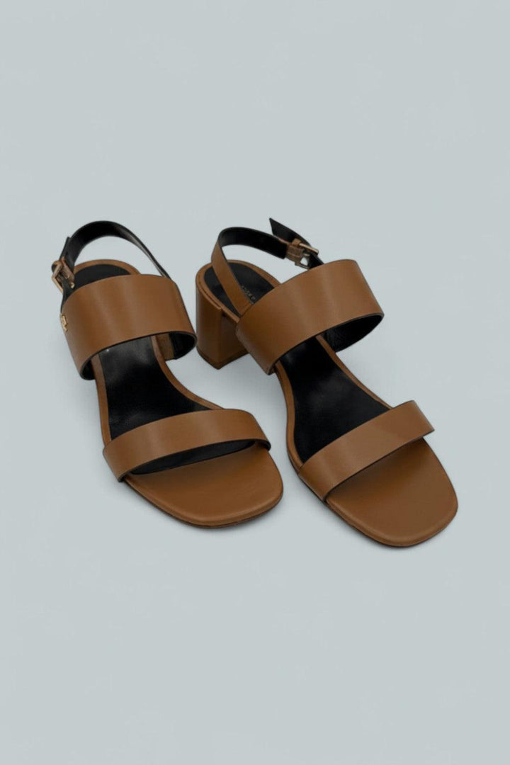 Double T Heel Sandal - Caramel Corn - 7 - Sandals