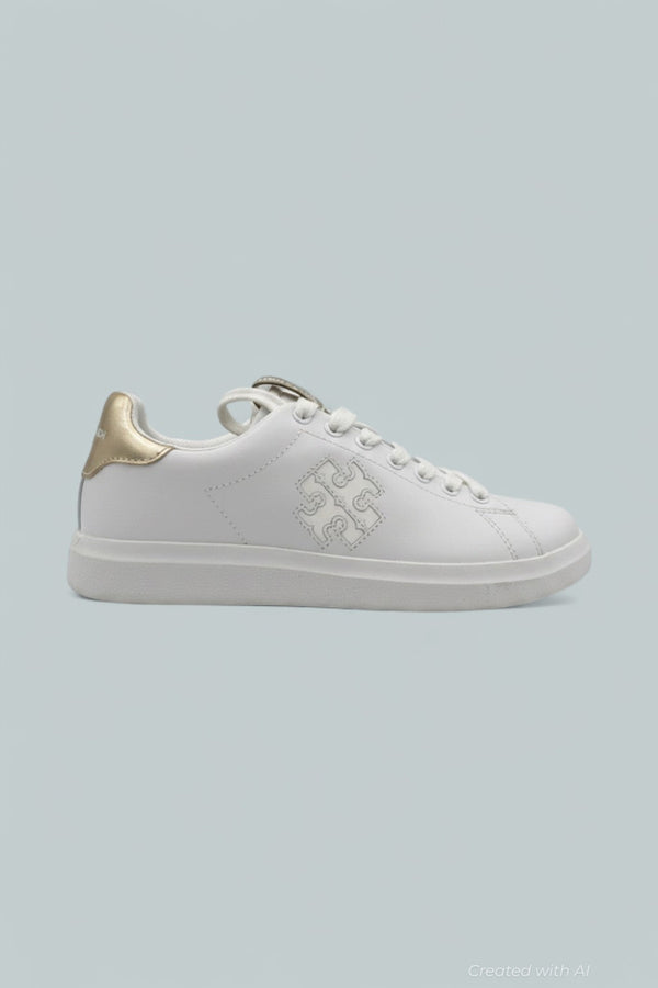 Double T Howell Court Sneakers - Titanium White / Spark Gold - US 6.5 - Sneaker