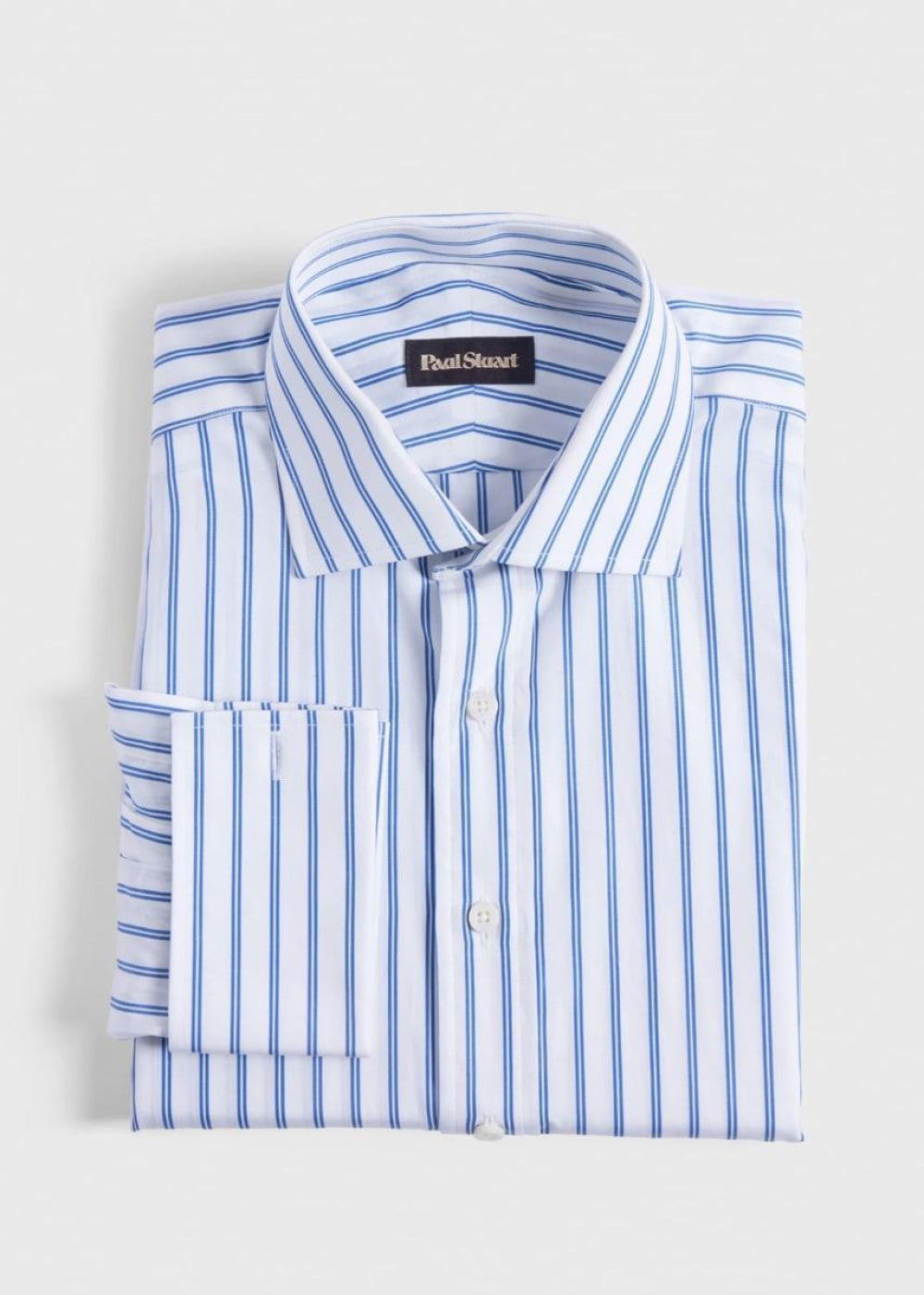 Double Track Stripe Dress Shirt - Blue - 15 (34 Sleeve) - Dress Shirt