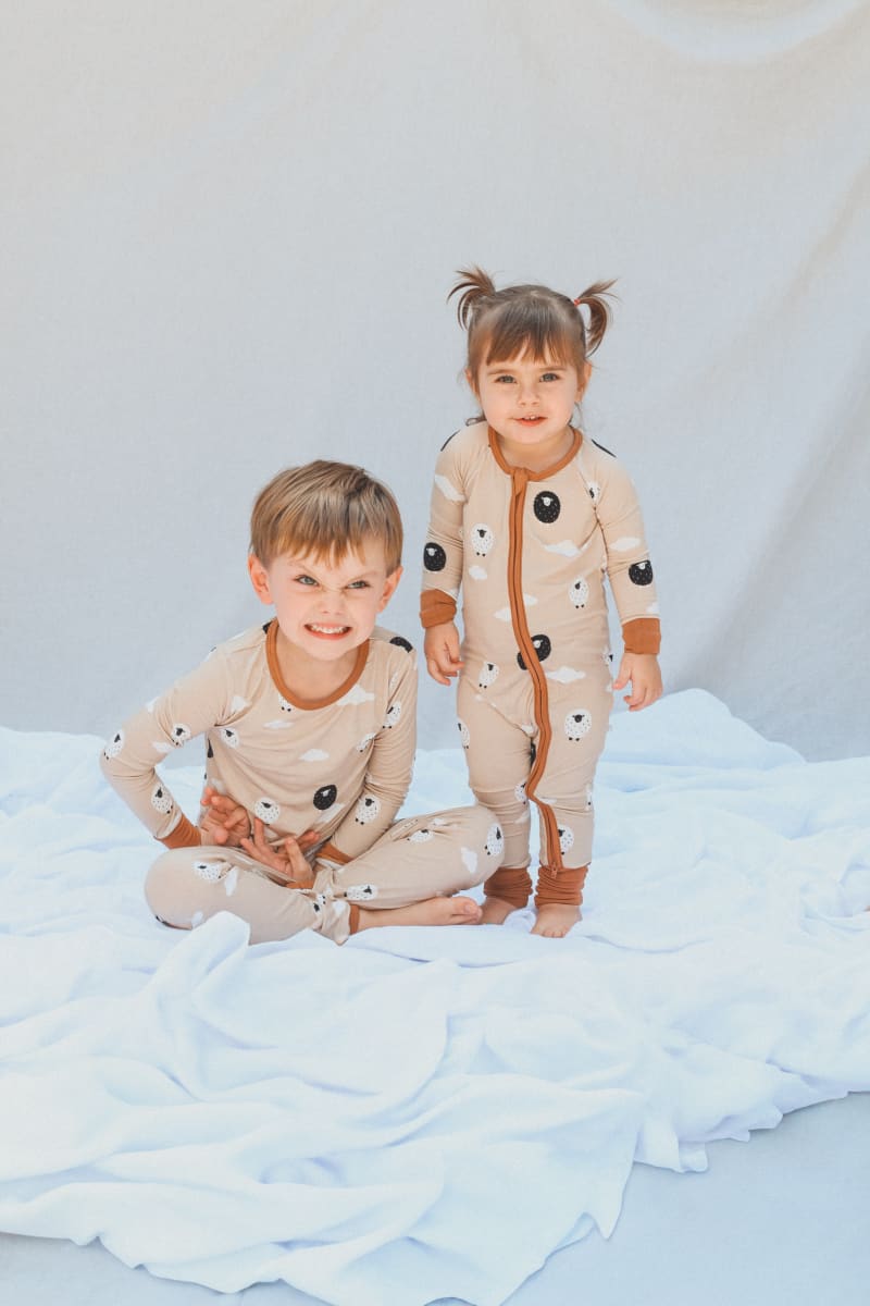 Bamboo Zip Romper - Sheep Dreams