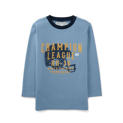 Baby Long Sleeve Graphic Tee - Light Denim