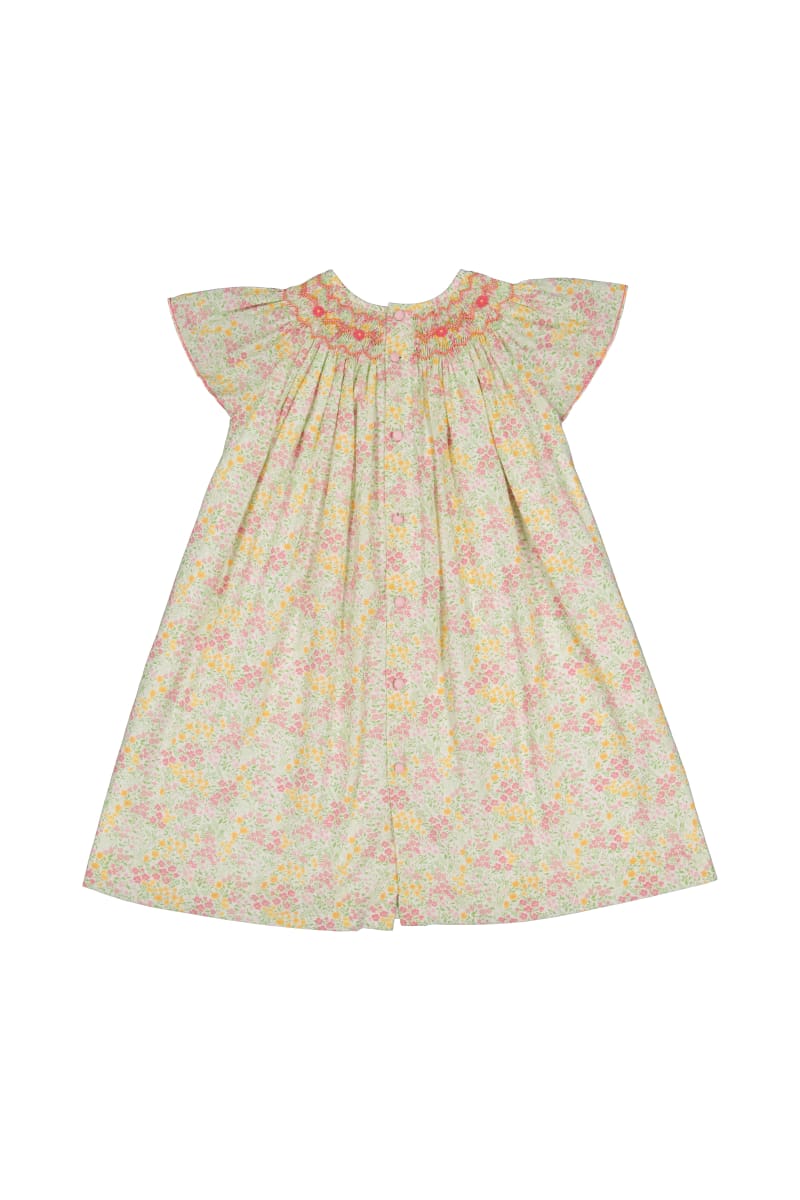 Prune Frills Bishop Dress - Floral