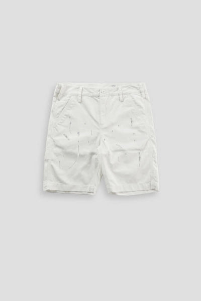 Painter Shorts With Paint Splatter - White