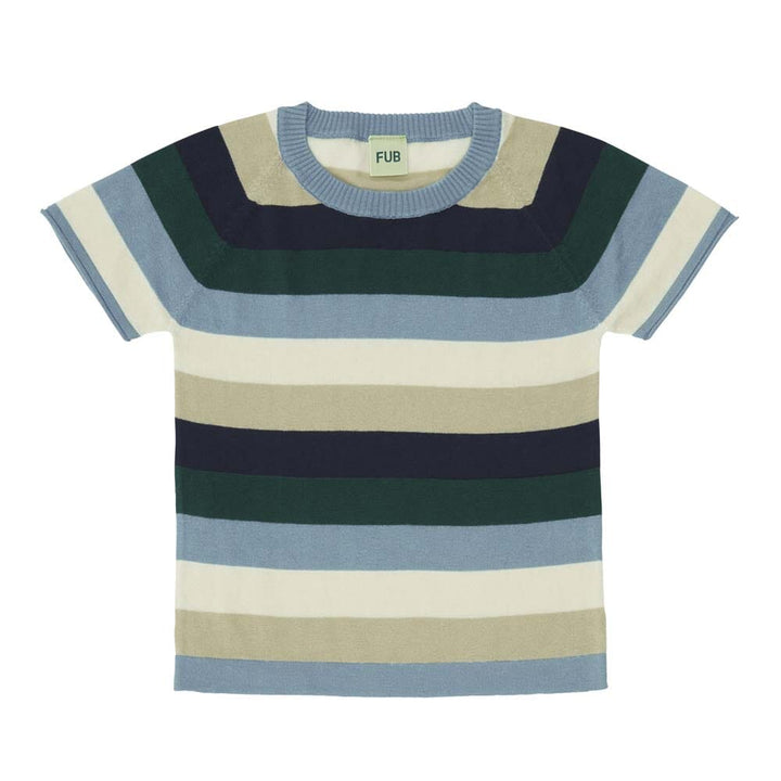 Multi Striped T-Shirt - Cloudy Blue Tops FUB 